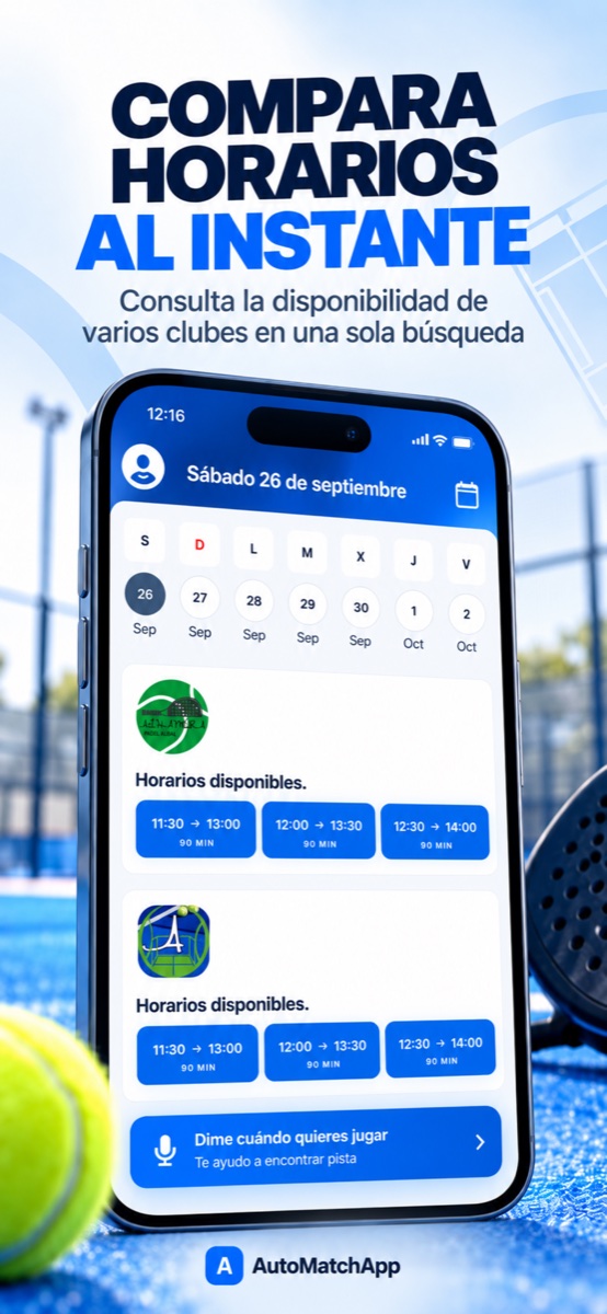 Comparación de horarios disponibles